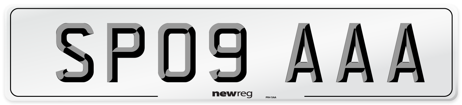 SP09 AAA Number Plate from New Reg